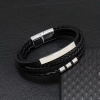 Męska bransoletka z grawerem - Trieste, black/silver